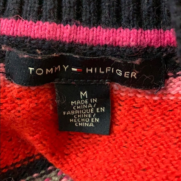 TOMMY HILFIGER crew neck  striped sweater medium - Picture 6 of 6